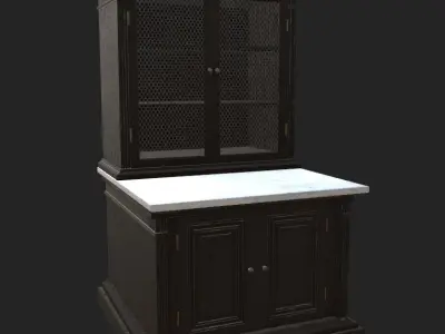 Vintage Cabinet Low-poly 3D model