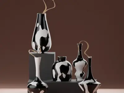 3D Vase Collection Free low-poly 3D model