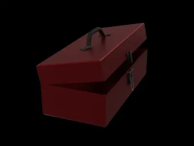 Low Poly openable Toolbox Low-poly 3D model