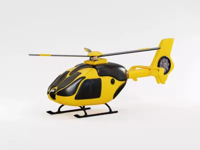 Cartoon Helicopter Low-poly 3D model by crop3dbusiness