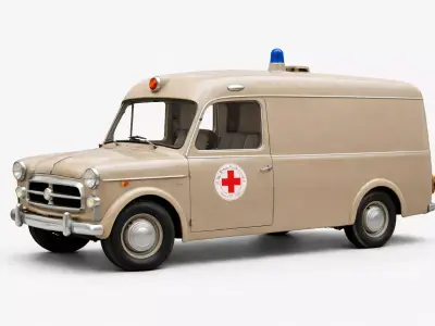 1950 Vintage Ambulance Classic Emergency Response Vehicle 3D model