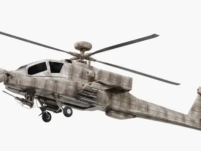 An 64 Apache helicopter Low-poly 3D model