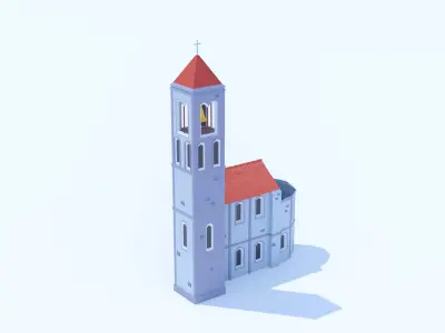 Italian Chucrh Low Poly Low-poly 3D model