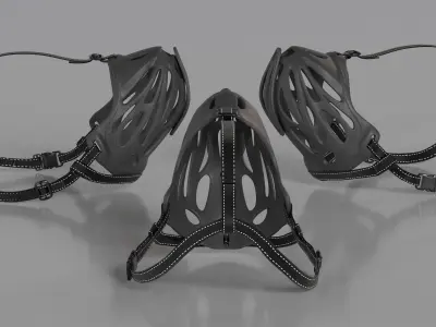 Silicone Dog Muzzle Husky 3D model