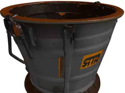 Rusty Industrial SciFi Container Bucket 3D model