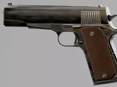 1911 low-poly model Low-poly 3D model