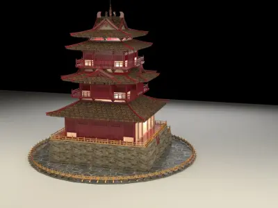 Chinese ancient house  3D model 11