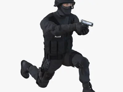 SWAT Man Mediterranean Rigged for Maya 3D model purchase