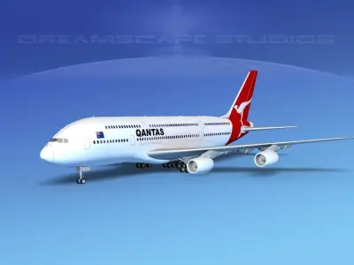 Airbus A380-800 Qantas  3D model