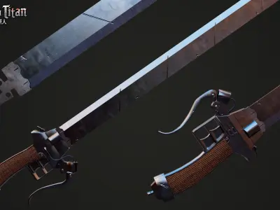 full weapon set from attack on titan Low-poly 3D model