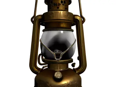 Vintage Kerosene Oil Lantern Low-poly 3D model