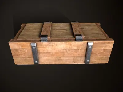 Wooden Crate-5 Low-poly 3D model
