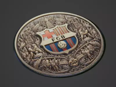 Barcelona Football Medallion 3D print model purchase