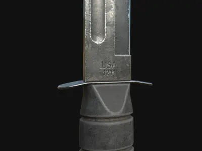  Combat Knife Game Asset 3D Model 3D model
