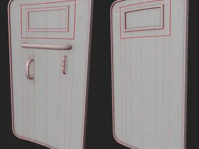 Damaged Riot Shield Low-poly 3D model