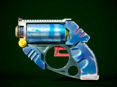 Stylized Gun Low-poly 3D model purchase