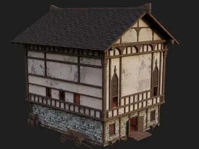 Old Medieval Building 4K Textures GameReady 101 Low-poly 3D model