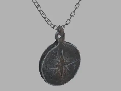 Necklace rusty - gameready 3d model with PBR Low-poly 3D model