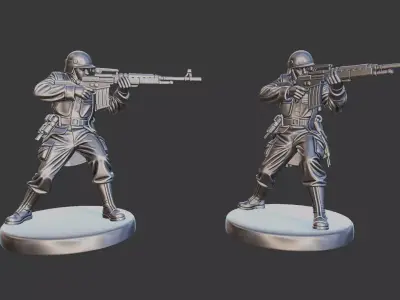 German Soldier with weapon 3d scan print 3D model