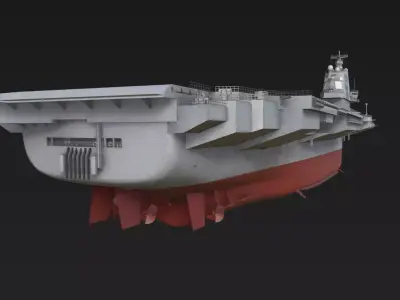 CHINA CNS Fujian  Aircraft Carrier Low-poly 3D model