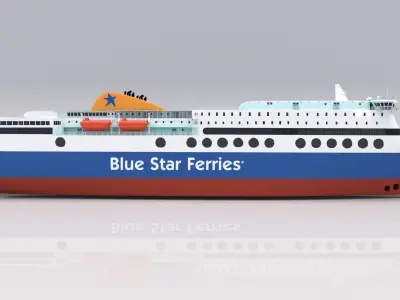 Blue Star 1 Low-poly 3D model