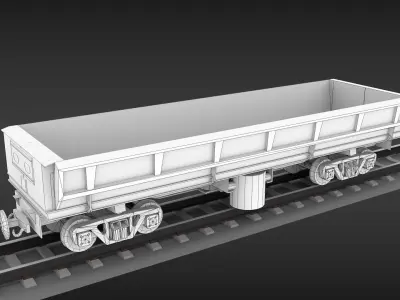 USSR Narrow gauge cargo wagons set 3D model
