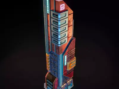 SCIFI CYBERPUNK FUTURISTIC CITY SCENE WITH ALL THE ASSET 3D Model Collection