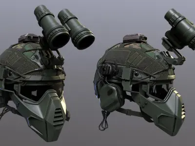 Tactical Helmet Low-poly 3D model buy