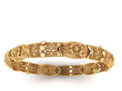 Bangle antique gold bracelet 3D print model