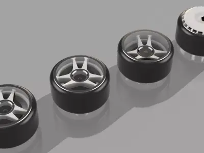 ROTIFORM 4 pack wheels in HW scale 3D print model