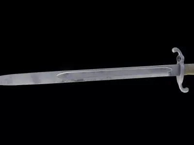 German bayonet Seitengewehr 1871 S71 Low-poly 3D model