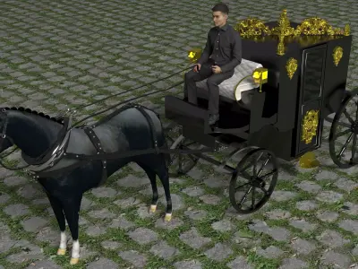 Black Pearl Carriage 3D model