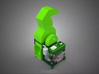 GREEN WOOD CHIPPER SHREDDER CRUSHER CUTTER MACHINE DIESEL ENGINE 3D model