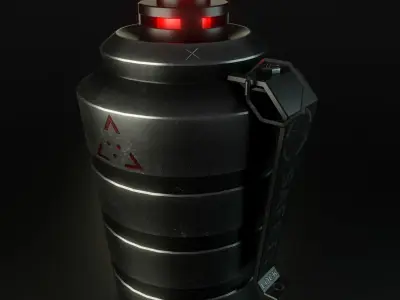 Hardsurface Sci-fi grenade  Free low-poly 3D model