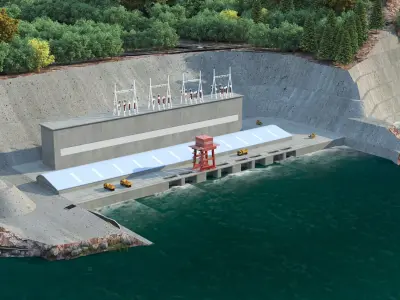 Water Dam-hydraulic complex 3D model