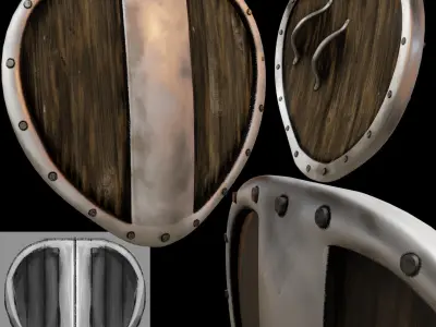Shields pack Low-poly 3D model