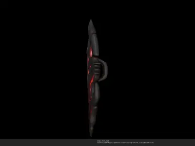 Stylized Dark Fantasy Demonic Shield 3D Model - AI Low-poly 3D model