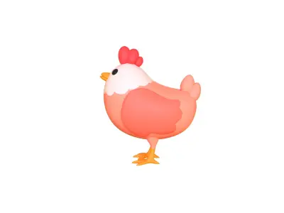 Low-Poly Easter Chicken 01 Low-poly 3D model