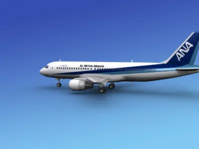 Airbus A320 All Nippon Airways 3D model