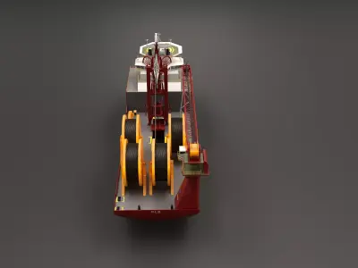 Offshore Pipe Layer Vessel - PBR Subsea Construction Ship Low-poly 3D model