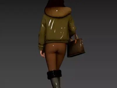 55- Office Worker Wearing Military Jacket and Bag 3D model