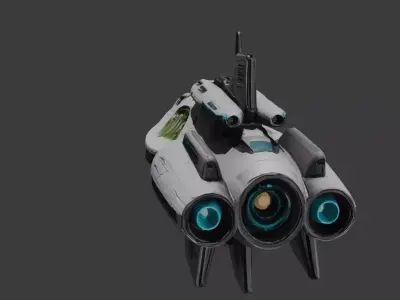 Bio-Mechanical Sci-Fi Spaceship 3D model