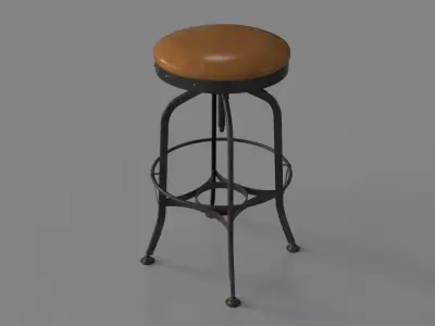 Parada Swivel Adjustable Height Stool 3D model