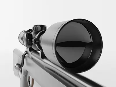 Detailed hunting rifle with scope 3D model