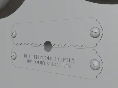 telephone - vintage William coffin telephone 1878 Low-poly 3D model