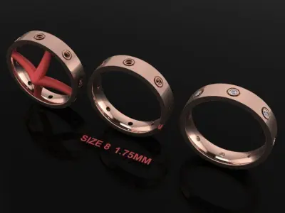 Infinity Diamond Box Band Ring Engagement Fashion Size8 3D print model