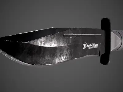 Kombat Knife low-poly 3d model Low-poly 3D model