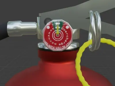Low-Poly Fire Extinguisher  Low-poly 3D model