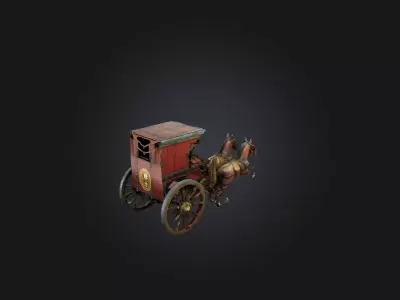 War Chariot Low-poly 3D model