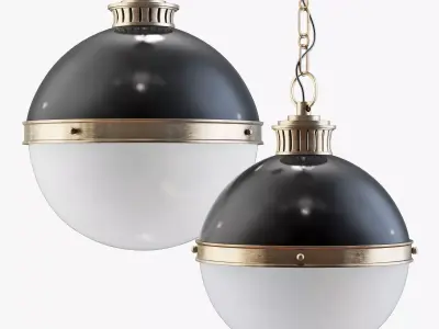 Emerson 1-light single globe pendant-bronse 3D model